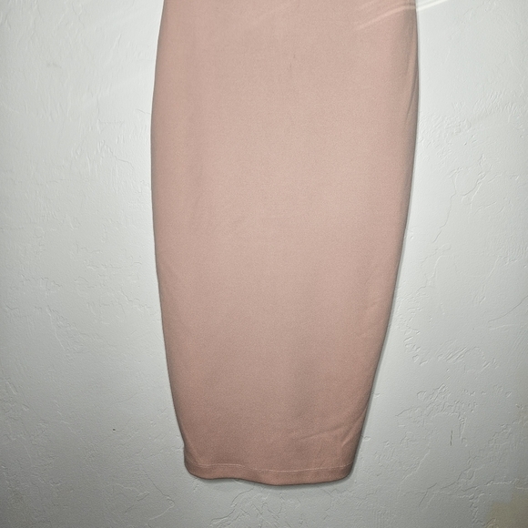 Nookie‎ Hollywood Blush Pink Strappy Cutout Fitted Midi Dress size Medium NWT​ - Picture 6 of 12